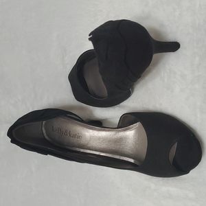 Kelly & Katie Open toe heel shoes 8 1/2 black ( Ss8 )